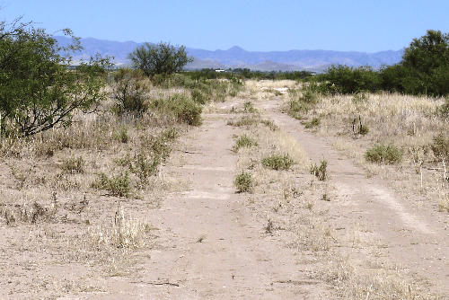 Aerial view of Arizona Sunsites Lot 11 Block 770 in Cochise County, Arizona, showing open desert land with sparse vegetation.